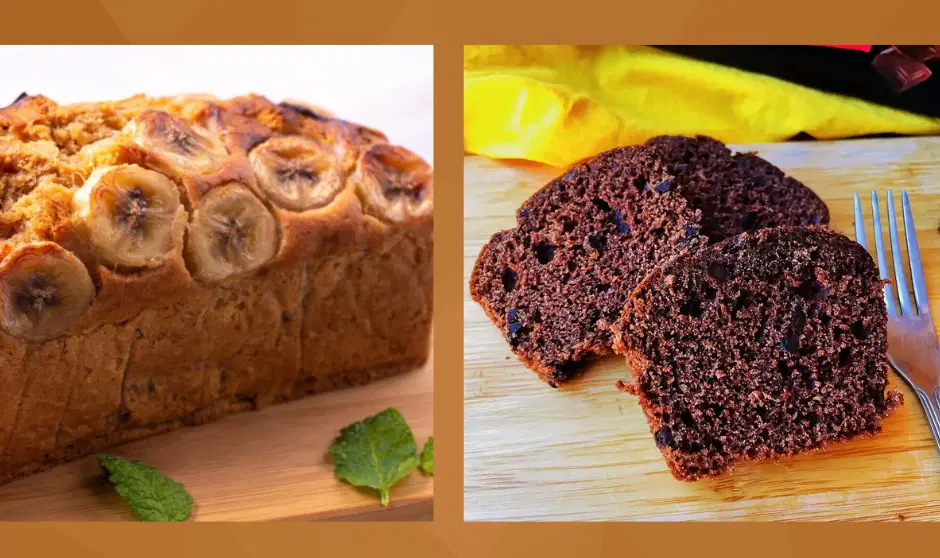 Bolos de banana e chocolate