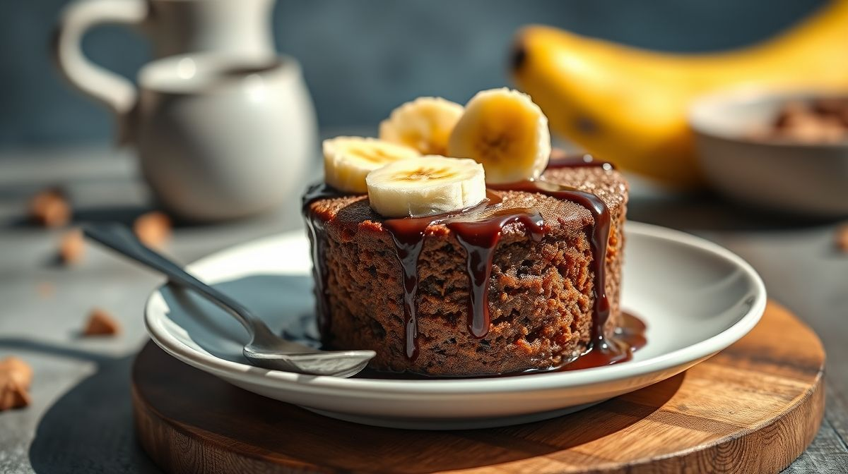 Bolo de chocolate com banana