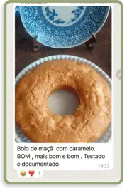 Depoimento sobre bolo de maçã com caramelo